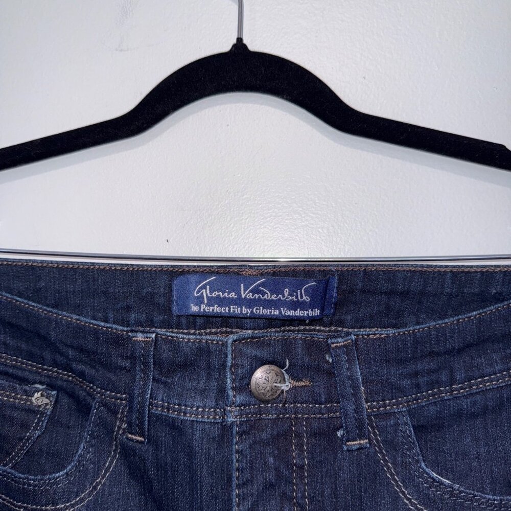 Gloria Vanderbilt Womens Dark Wash The Perfect Fit Capri Jeans Size 10 - Picture 3 of 5